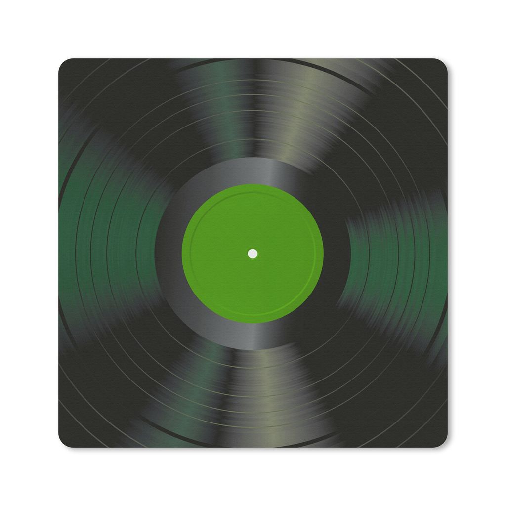 MuchoWow Mauspad Mousepad Retro - Grün - LP - Vinyl 30x30 cm - Mousepads - Maus Mat - Pad - Mausunterlage - Gaming