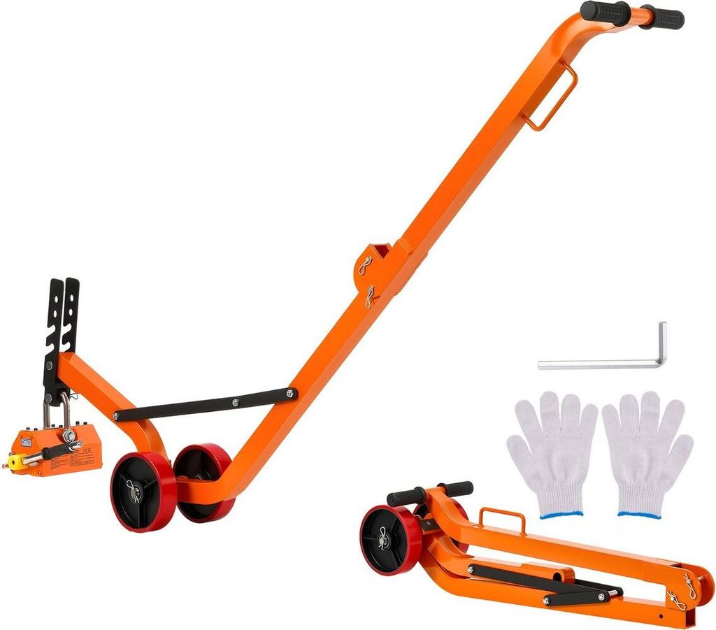 Magnetischer Deckelheber-Transportwagen, 600 kg Zugkraft, Stahlwagen mit Hochleistungsmagnetheber und 2 Rädern, verstellbarer Griff, N42 Neodym, f...