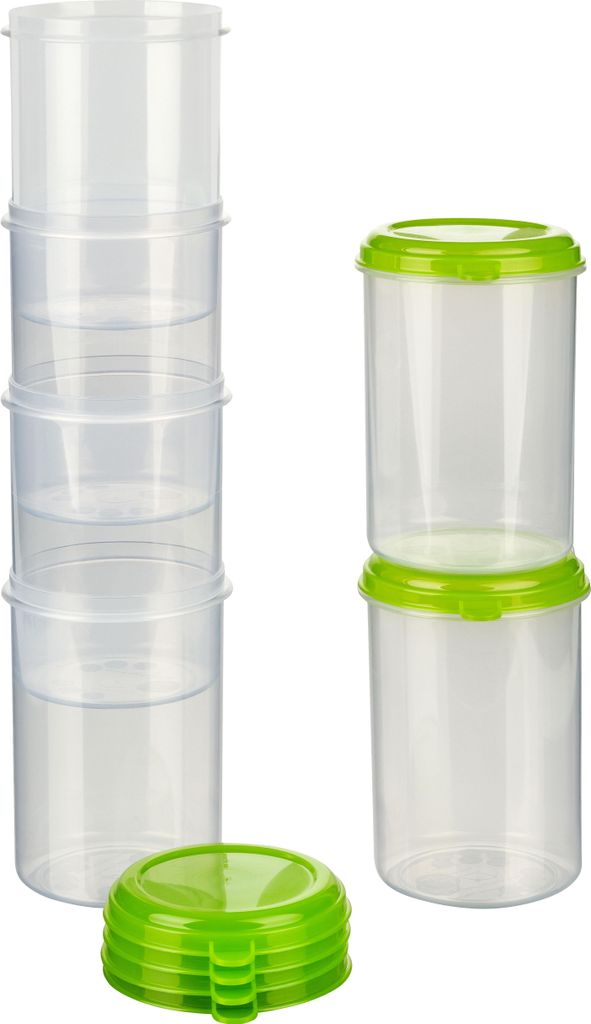 MiraHome Vorratsdosen Sets verschiedene Größen rund/quadratisch grün – Vorratsdosen mit Deckel Luftdicht – Gefrierdosen für Mealprep & Küche