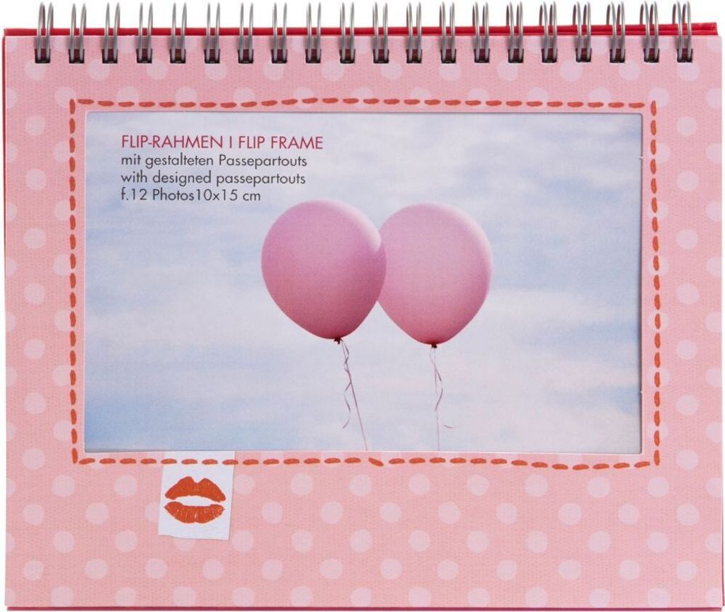 Goldbuch Tischaufsteller Kiss 12 Fotos 10x15 cm rosa 18x16 cm