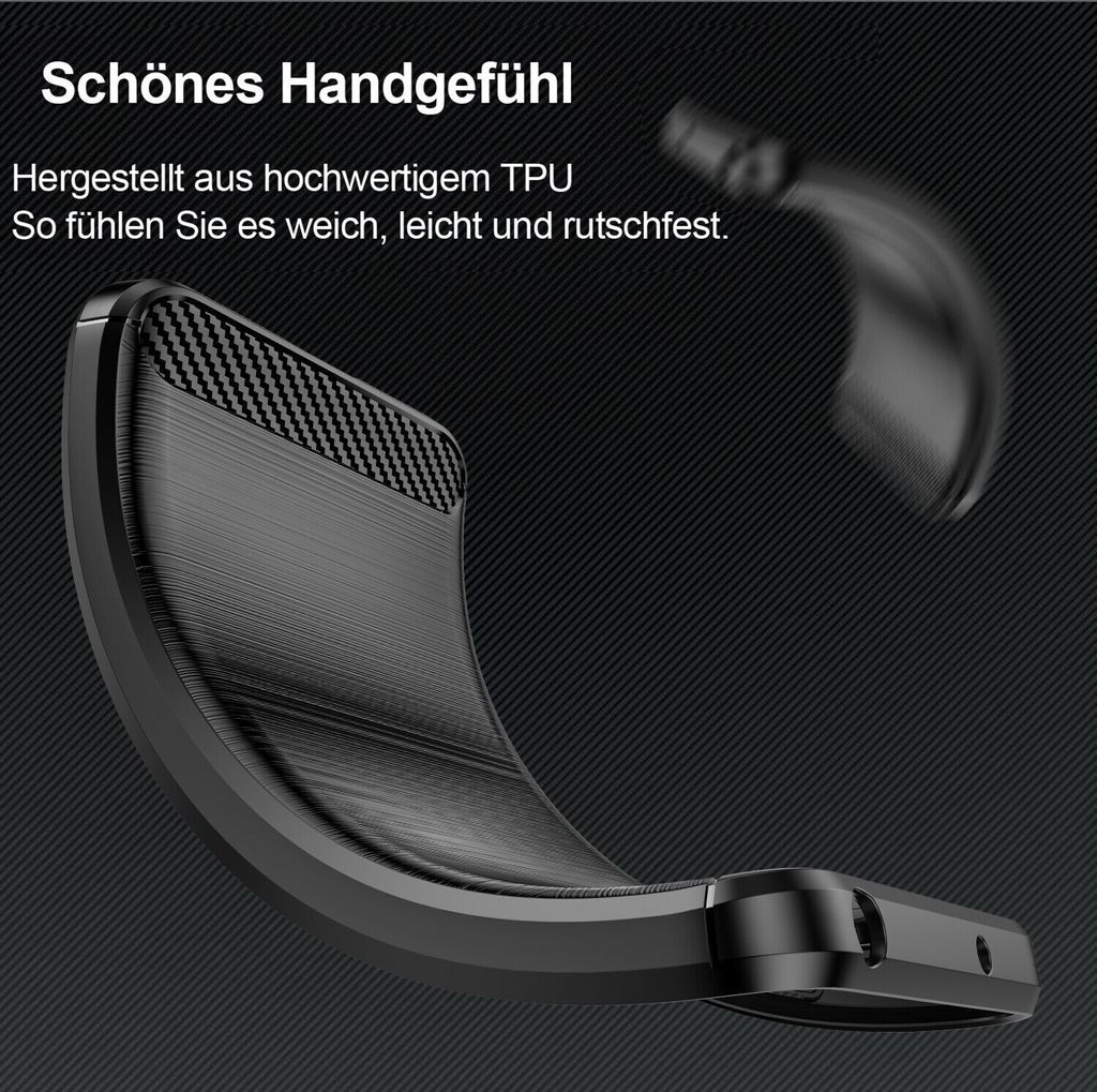 Xiaomi Redmi A3 Hülle Carbon Backcover Handyhülle Outdoor Stoßfeste Handy Tasche