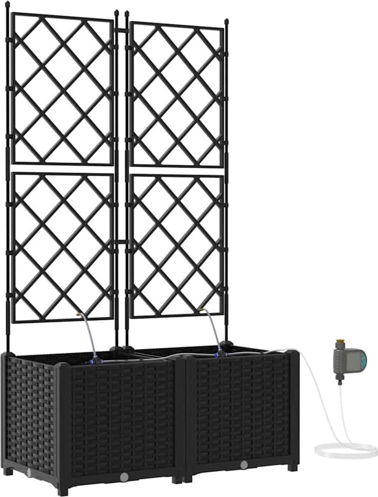 Garten-Pflanzgefäß 2 pcs Schwarz Stahl