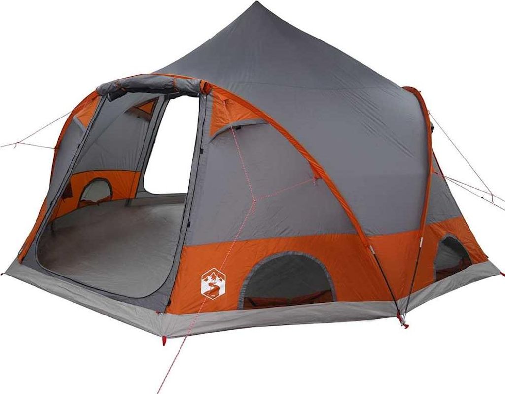 vidaXL Dome Zelt für 4 Personen Grau und Orange 505 x 450 x 248 cm