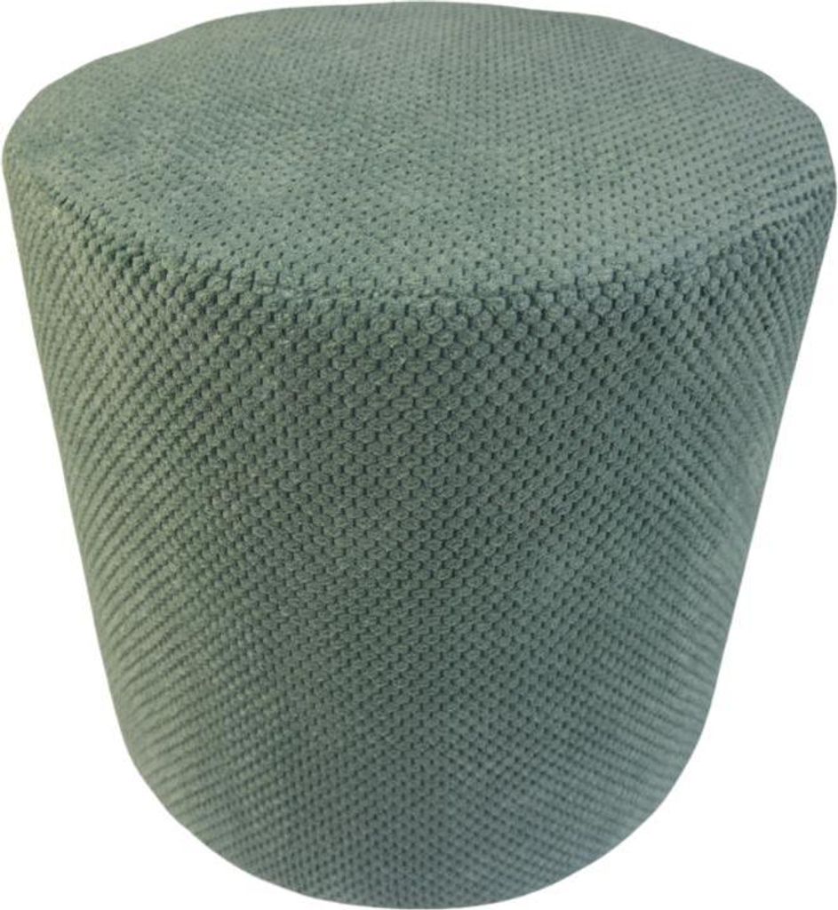 Samt-Hocker ZEFIR DOT 40x40 cm rund – stilvoller Sitzhocker oder Fußhocker fürs Wohnzimmer – Petrolblau