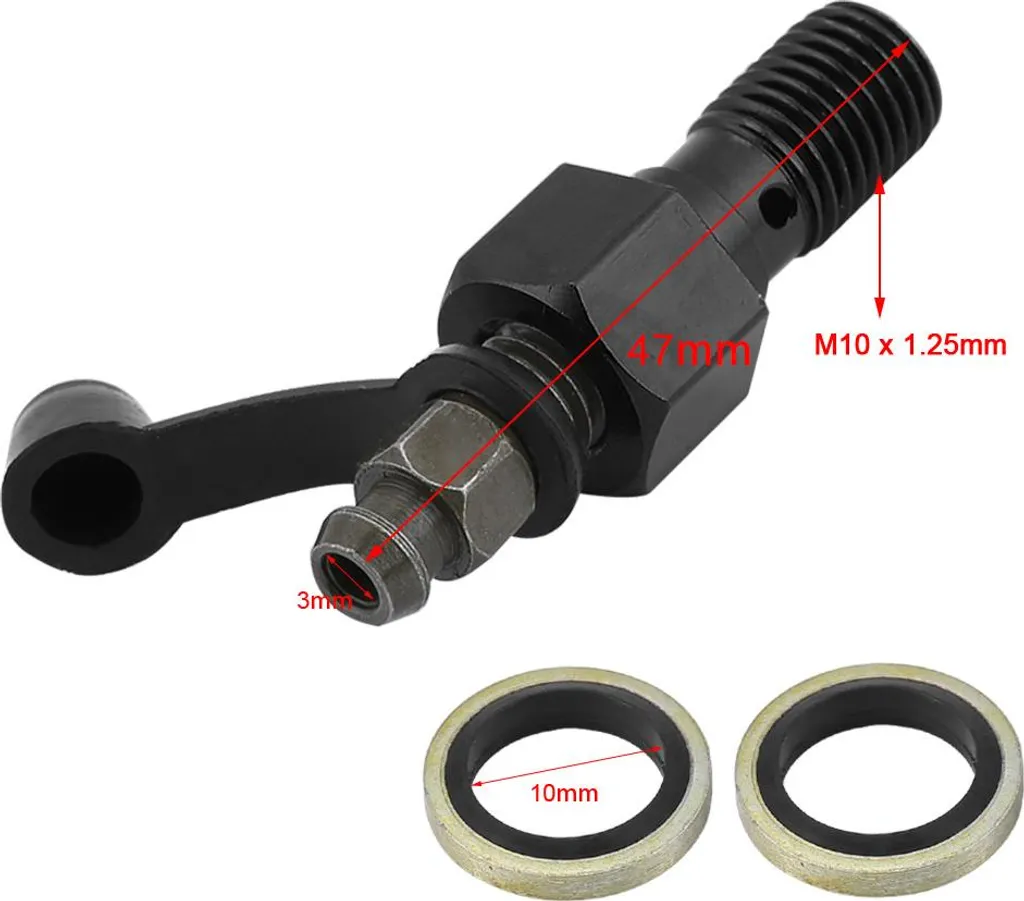 Vite Sangue Nipple M10x1,25 per Freni Moto - Banjo Bolt Nero