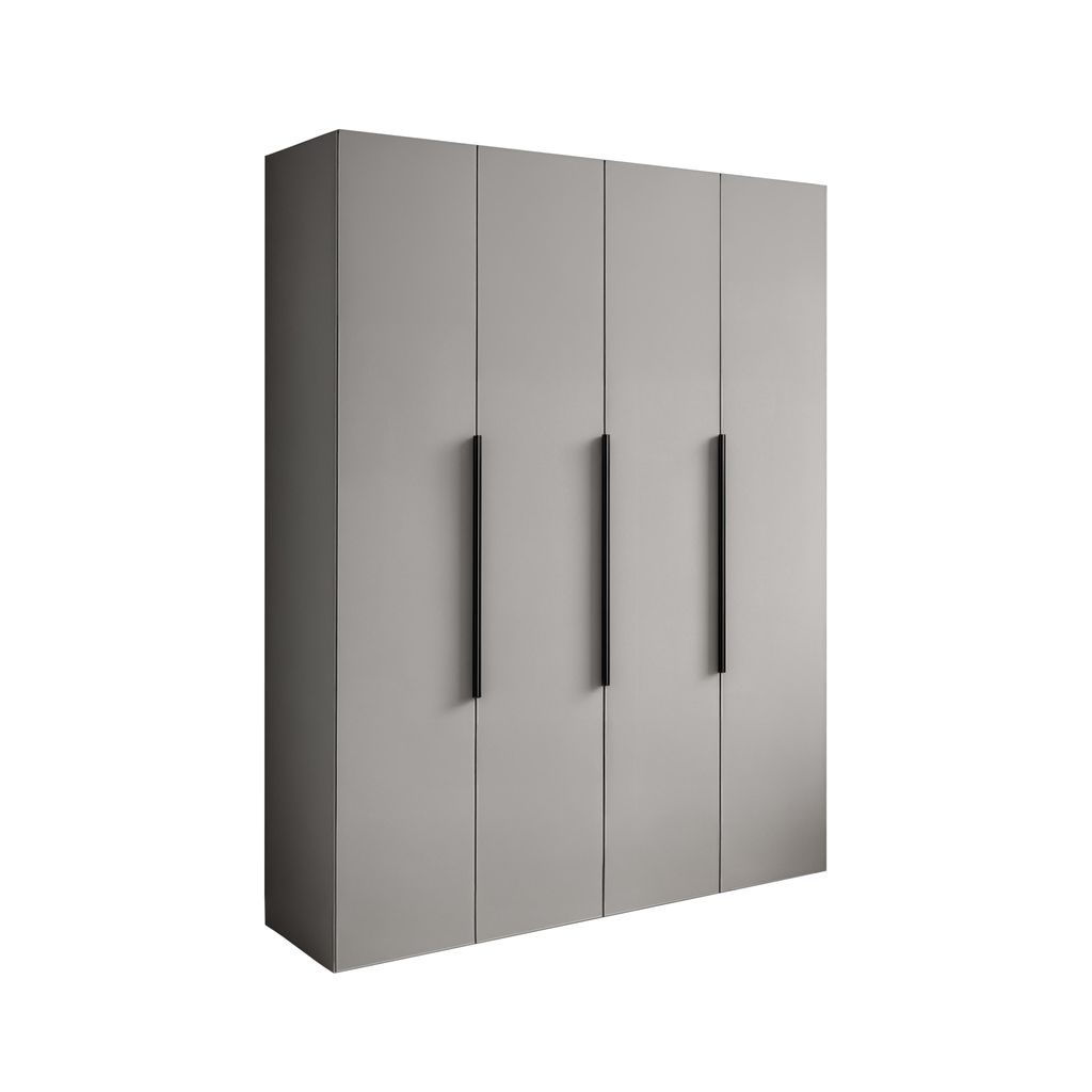 Drehtürenschrank Kleiderschrank Schrank 180 cm grau farben Produktbild 