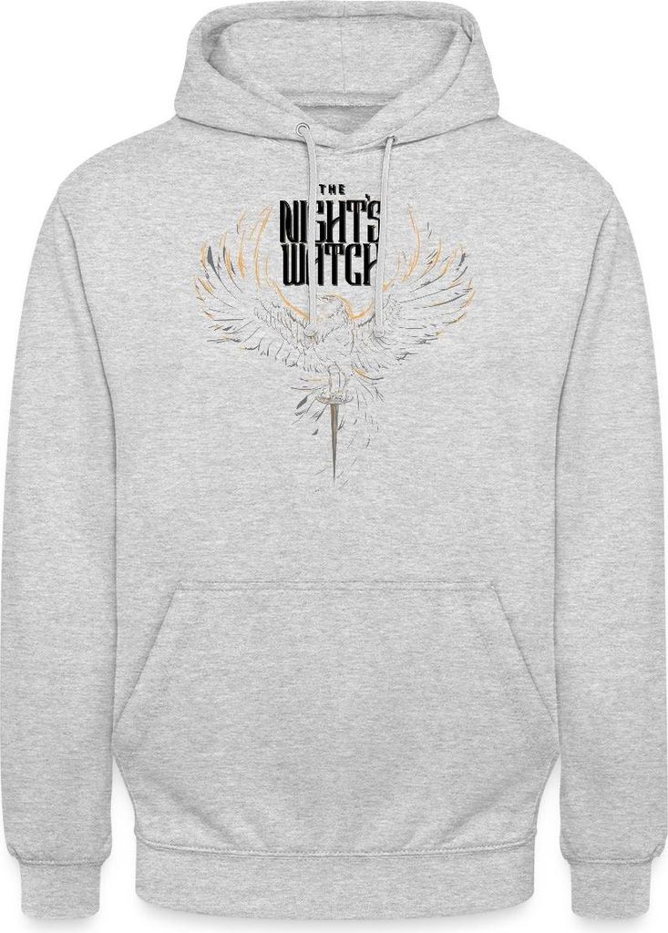 Spreadshirt Game Of Thrones The Night's Watch Nachtwache Uni Hoodie, L, Hellgrau meliert