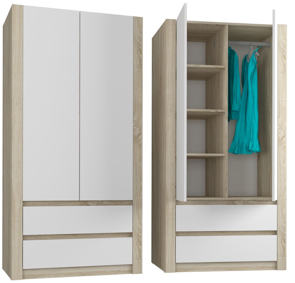 Framire Moderní šatní skříň B-20 béžová/bílá Obrázek produktu 1