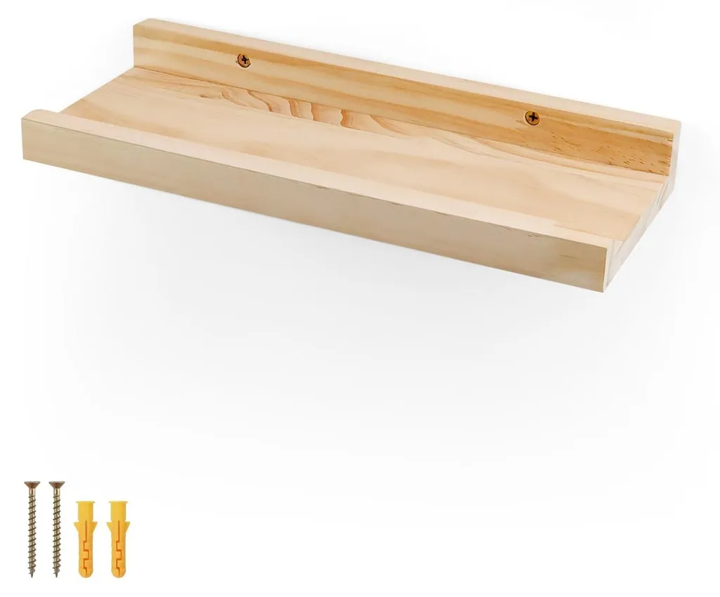 Étagère murale originale en pin massif - Design épuré finition lisse