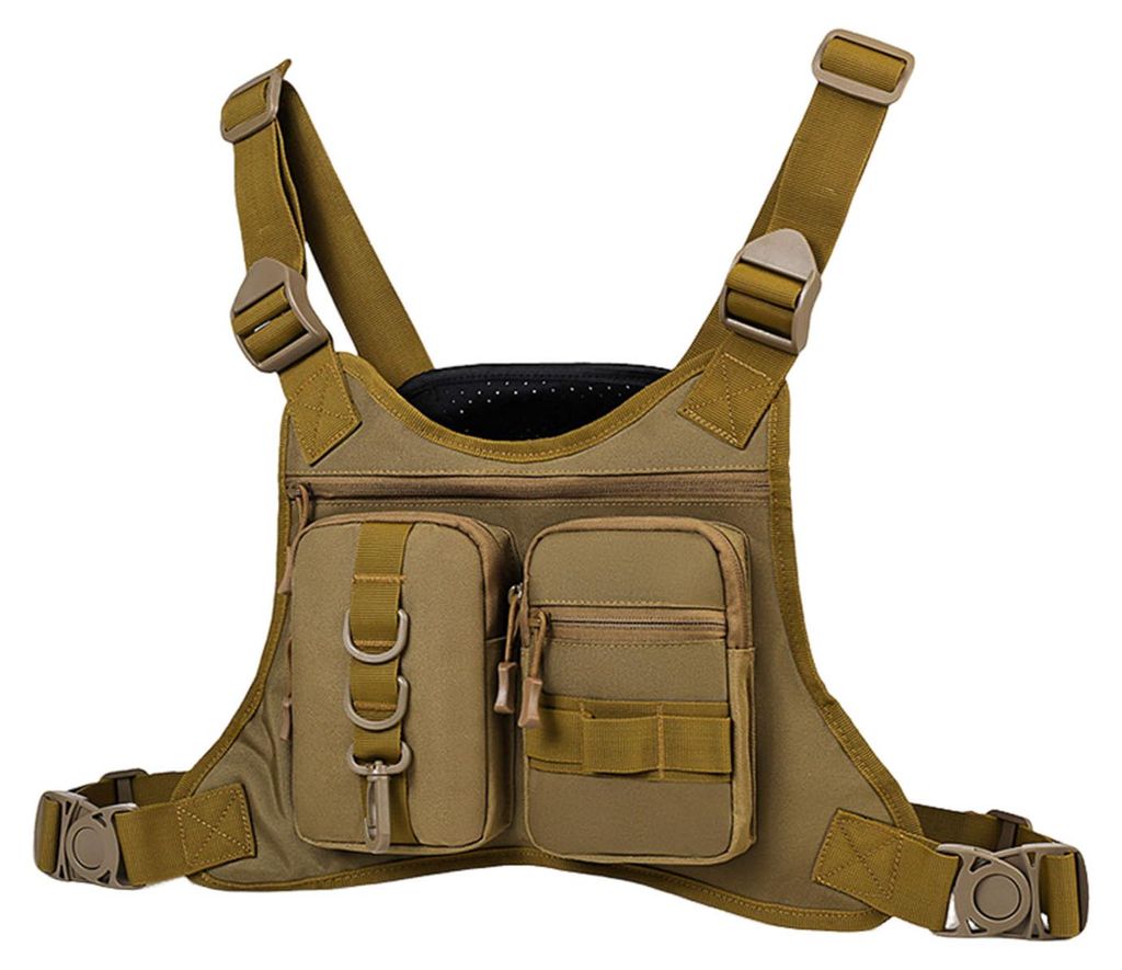 Outdoor-Sport-Brusttasche für Herren, Laufweste mit mehreren Fächern, EDC-Reisebrusttasche für Training, Radfahren, Wandern