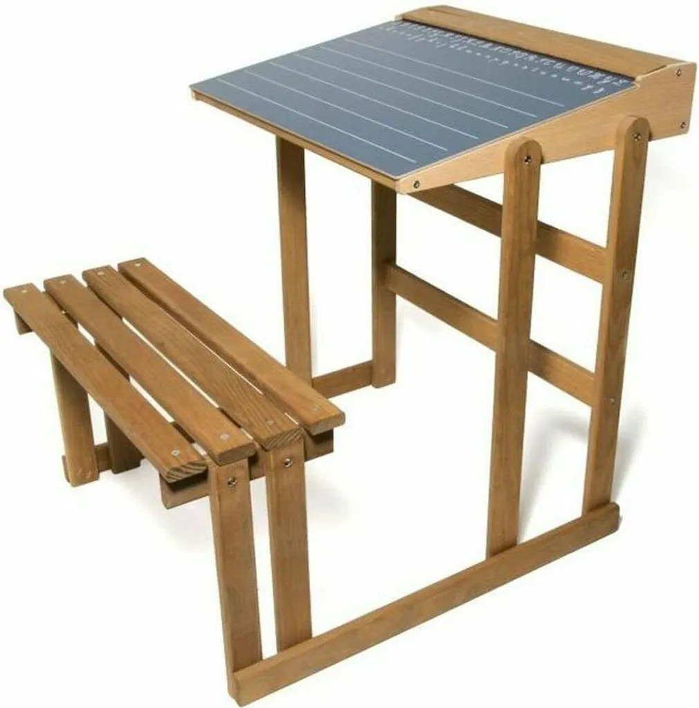 Petit Bureau Rose Fisher-Price Jeujura 63x52 cm en Bois Massif Durable