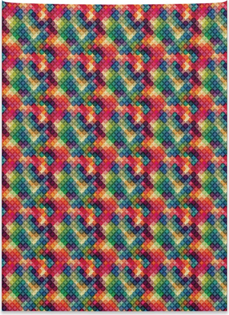 Abakuhaus Abstrakt Wandteppich, Buntes Kreis-Design aus Weiches Mikrofaser Stoff Kein Verblassen Klare Farben Waschbar, 110 x 150 cm, Mehrfarbig