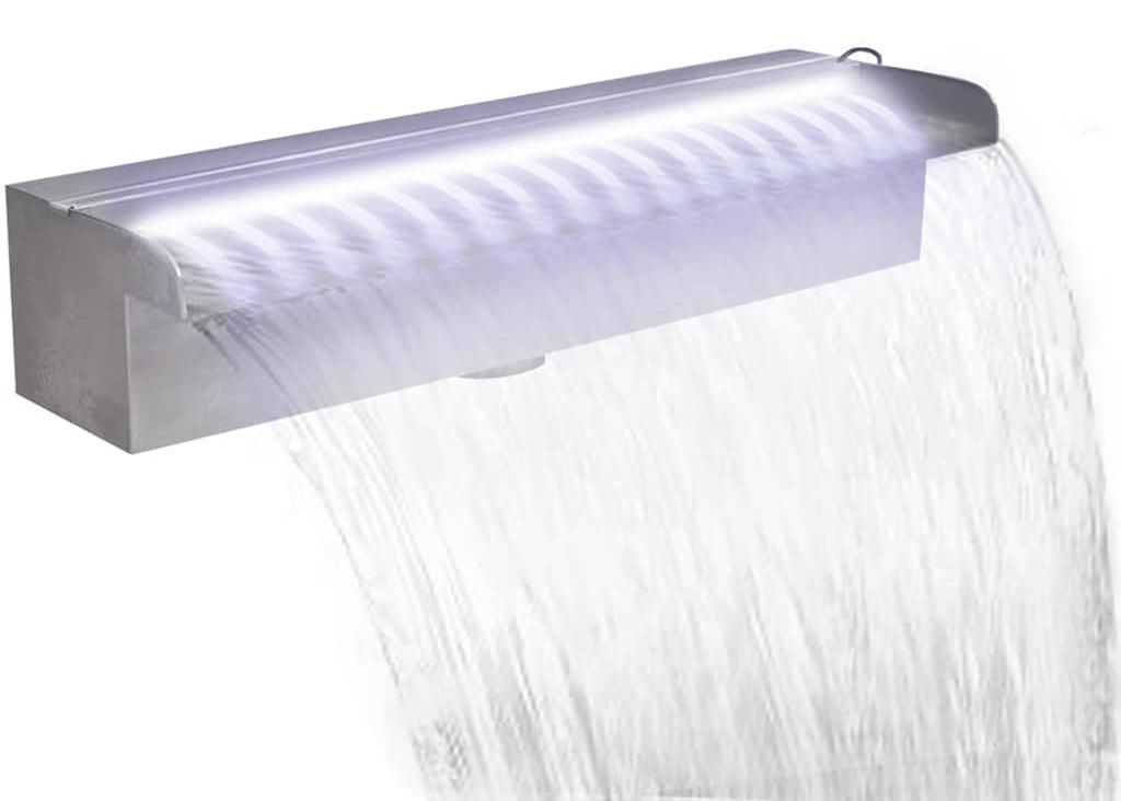 vidaXL Pool-Wasserfall Fontäne mit LEDs Rechteckig Produktbild 
