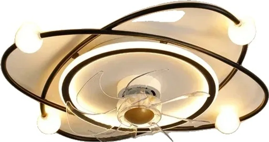 Ventilateur de plafond noir télécommandé avec éclairage LED modulable