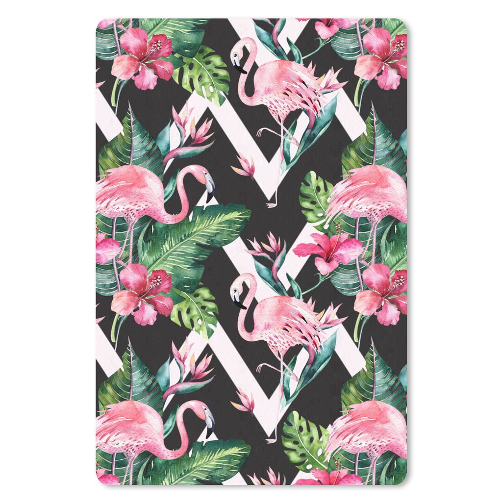 MuchoWow Mauspad Mousepad Muster - Blumen - Flamingo 18x27 cm - Mousepads - Maus Mat - Pad - Mausunterlage