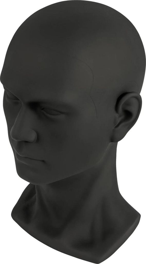 Perückenkopf - Mannequin-Kopf - 50 cm Kopfumfang - Höhe 30 cm - Mattes Finish - Kunststoff - Männlich - Braun