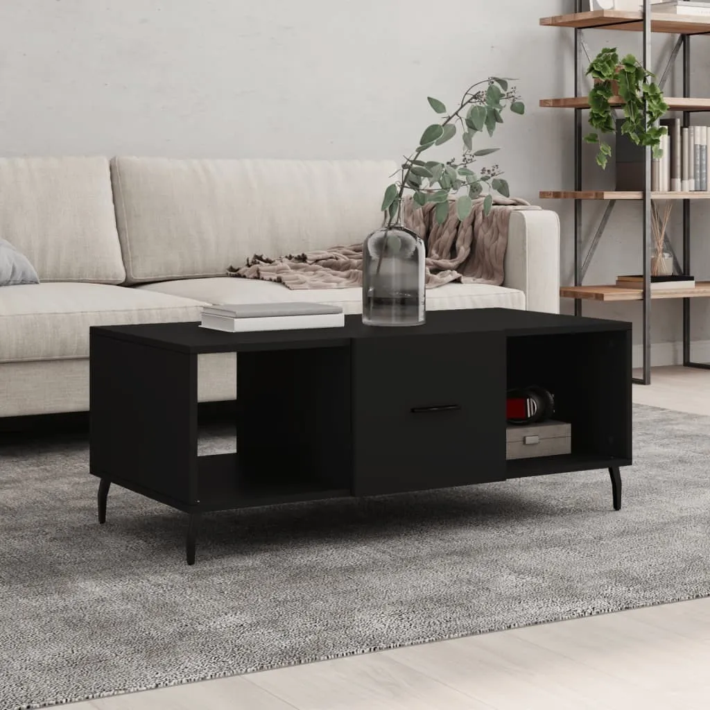 Tavolino da Salotto Nero 102x50x40 cm - Design Moderno Materiale Ligneo