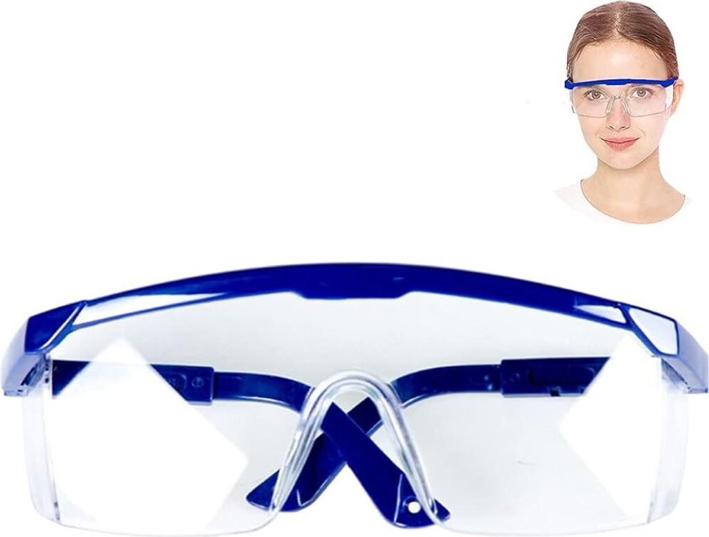 Klare Schutzbrille Antibeschlag-Schutzbrille Überschutzbrille für Arbeitsplätze, Transparent Angenehm zu tragen