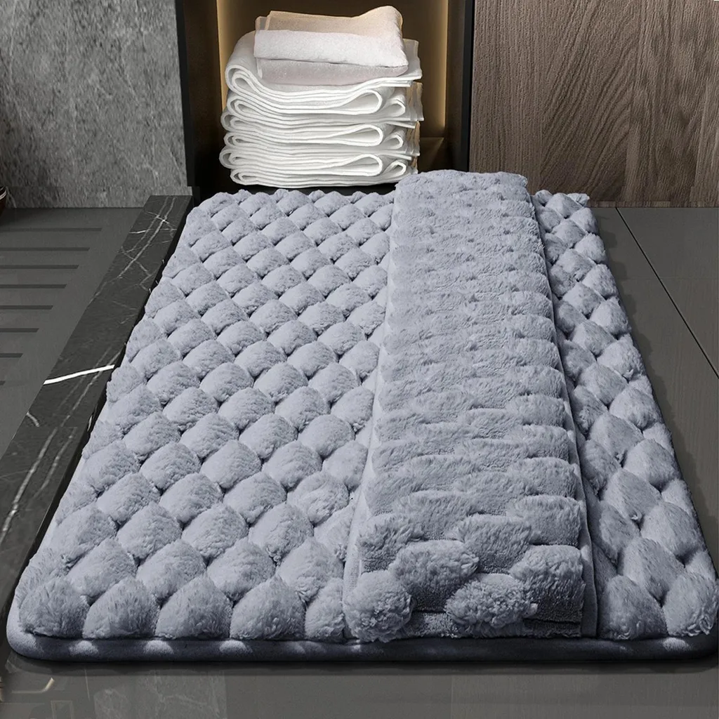 Tappeto Antiscivolo In Memory Foam Secure Soft, 60x45 Cm, Grigio Antracite, Spesso 2 Cm, Lavabile In Lavatrice - 4