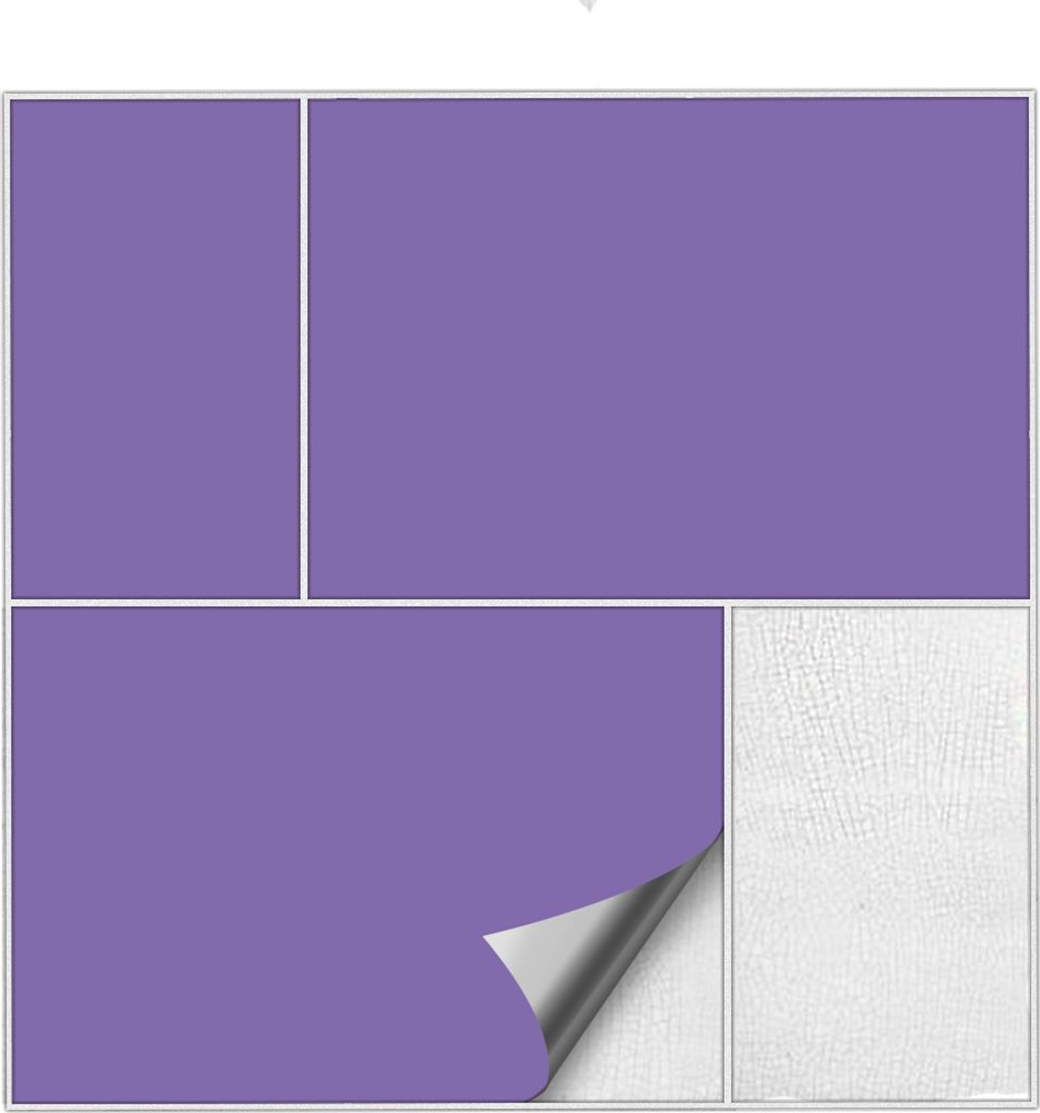 Kiwistar Fliesenaufkleber Lavendel Seidenmatt - 15 x 20 cm - 50 Stück - Klebefliesen Fliesenmuster Stickerfliesen Wandfliesen überkleben