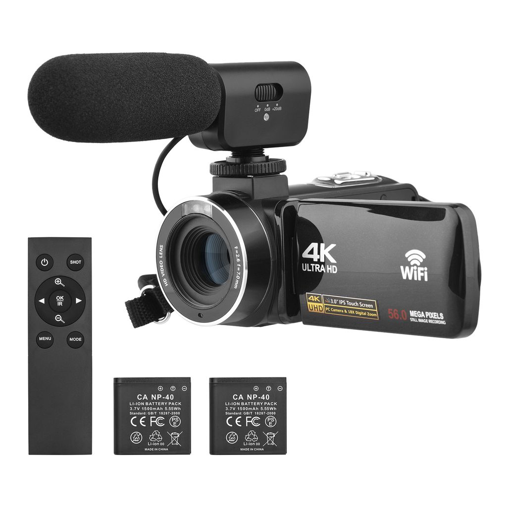 4K-Digitalvideokamera, WLAN-Camcorder, DV-Recorder, 56 MP, Produktbild 