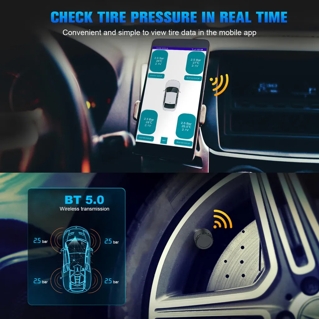 Évitez les crevaisons avec ce système de pression pneus sans fil Bluetooth 5.0