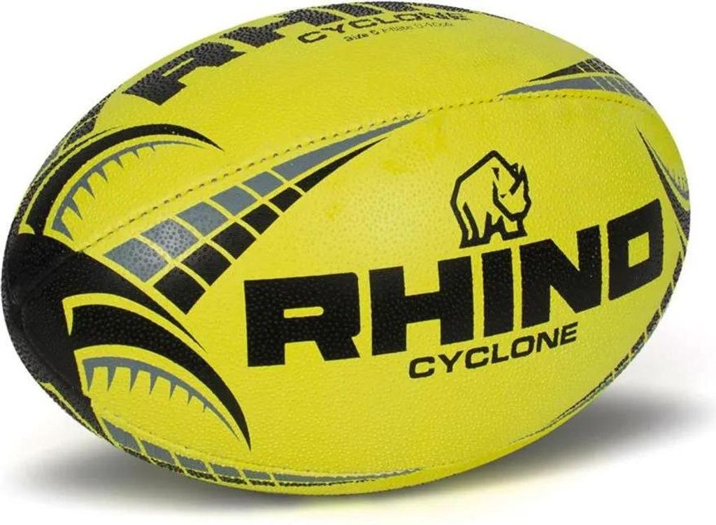 Rhino Rugby Ball Cyclone Fluo Yellow Velikost 4 - Obrázek produktu 