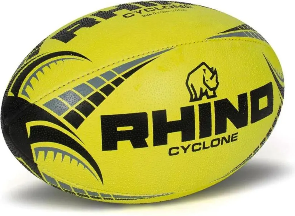 Ballon de rugby Rhino Cyclone Fluo Jaune Taille 3 pour l'entraînement