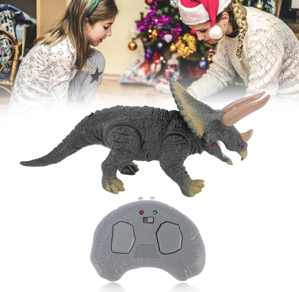 Dinosaure Télécommandé Anti-Choc Tricératops Marcheur Robuste Enfant