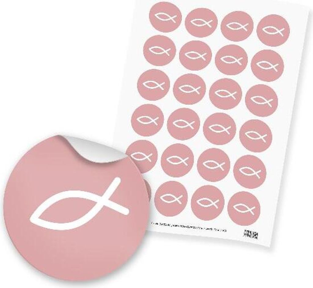 itenga 24x Sticker "Fisch" (Motiv 165) altrosa