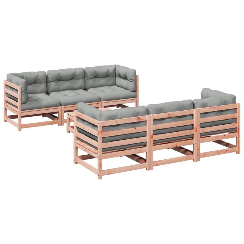 Möbel 7-tlg. Garten-Sofagarnitur mit Kissen Massivholz Douglasie - Gartenmöbelset 3299303