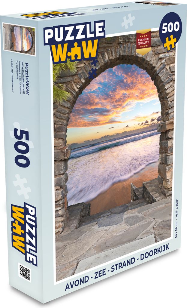 MuchoWow Puzzle 500 Teile Abend - Meer - Strand - Aussicht - Denken - Spiel - Toy