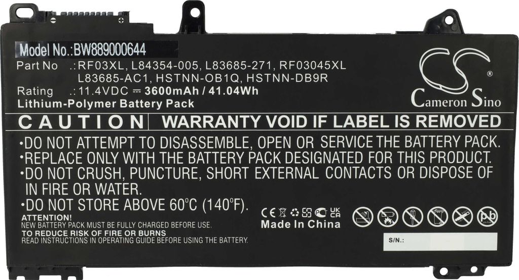 vhbw Akku kompatibel mit HP ProBook 455 G7 Notebook (3600 mAh, 11,4 V, Li-Polymer)