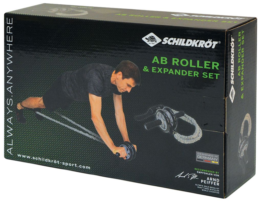 SCHILDKRÖT AB Roller & Expander Set schwarz / grau doppelte Laufräder