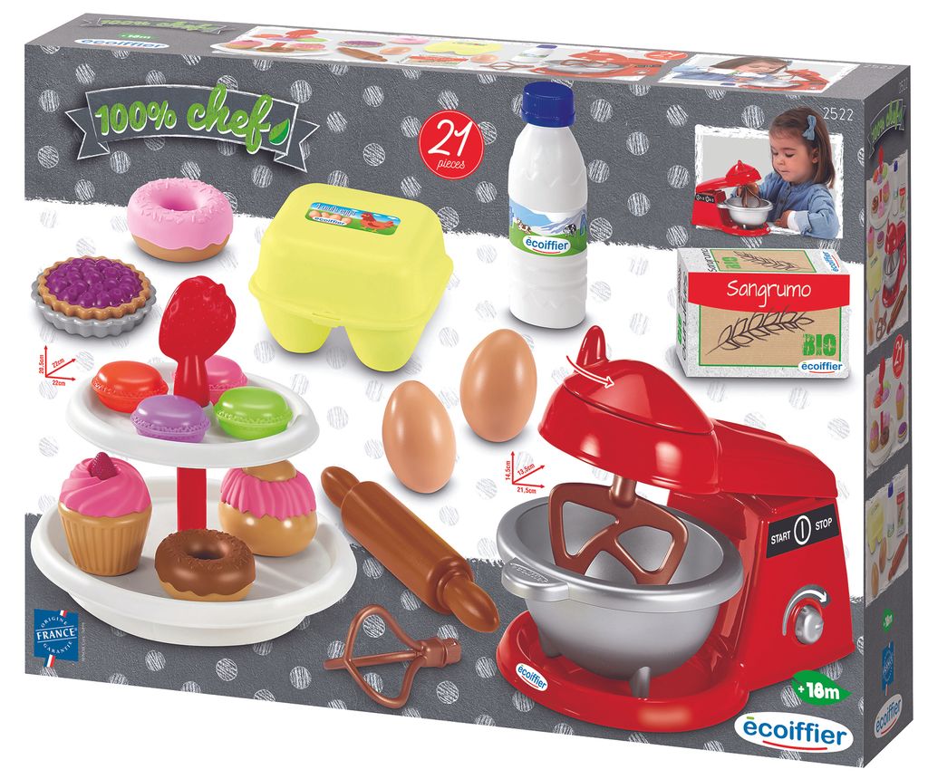 Zubehör Kinderküche Spiellebensmittel Essen Spielzeug Ecoiffier Hamburger Set 