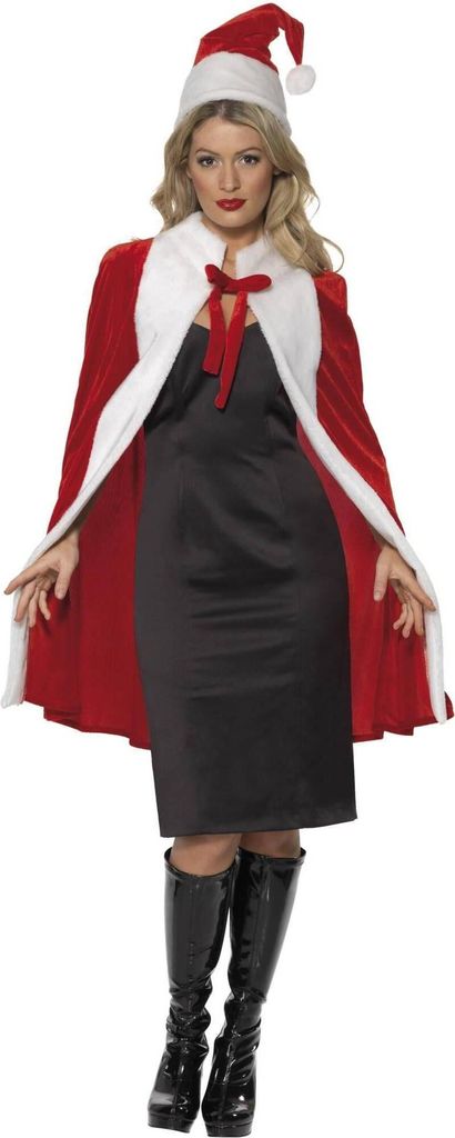 Smiffys - Kostüm Set für Damen - weihnachtliches Design SM1216 (Einheitsgröße) (Rot/Weiß)