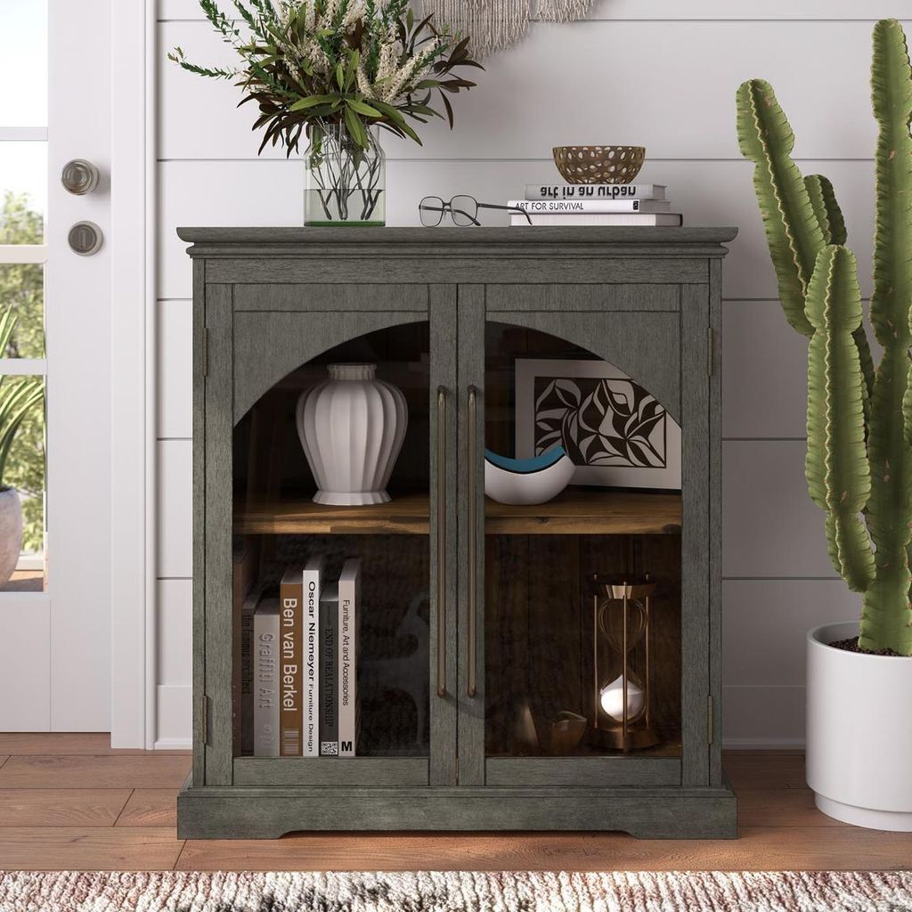 Avola AV2294-33 Kommode mit Glasfronten und Metallgriffen