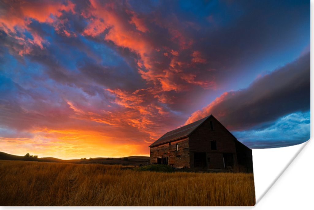 MuchoWow Poster Alte Scheune in Washington 180x120 cm - Fotoplakat