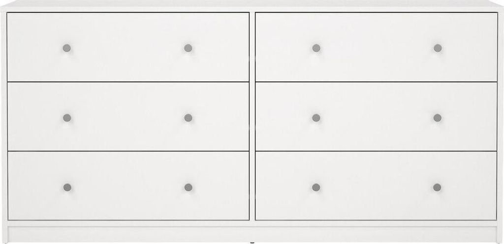Maria Kommode breit mit 6 Schubladen, weiss. Produktbild 