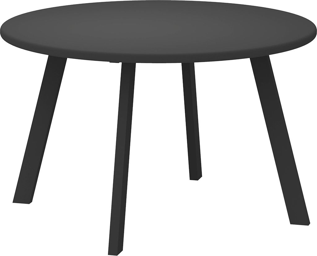 Beistelltisch Balkontisch aus Metall Rund Kaffeetisch wetterfest Gartentisch Ø70 x 42H cm Schwarz