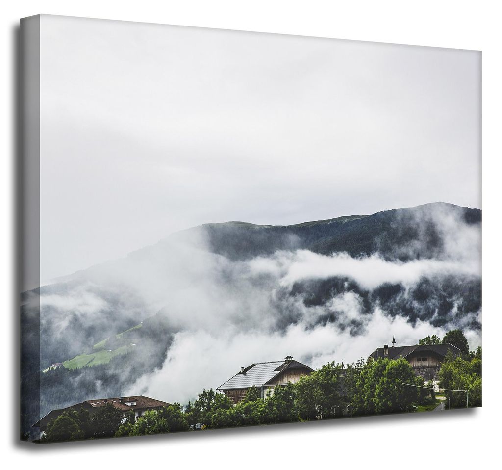 Leinwanddruck Natur - Berge im Nebel, 50 x 40 cm