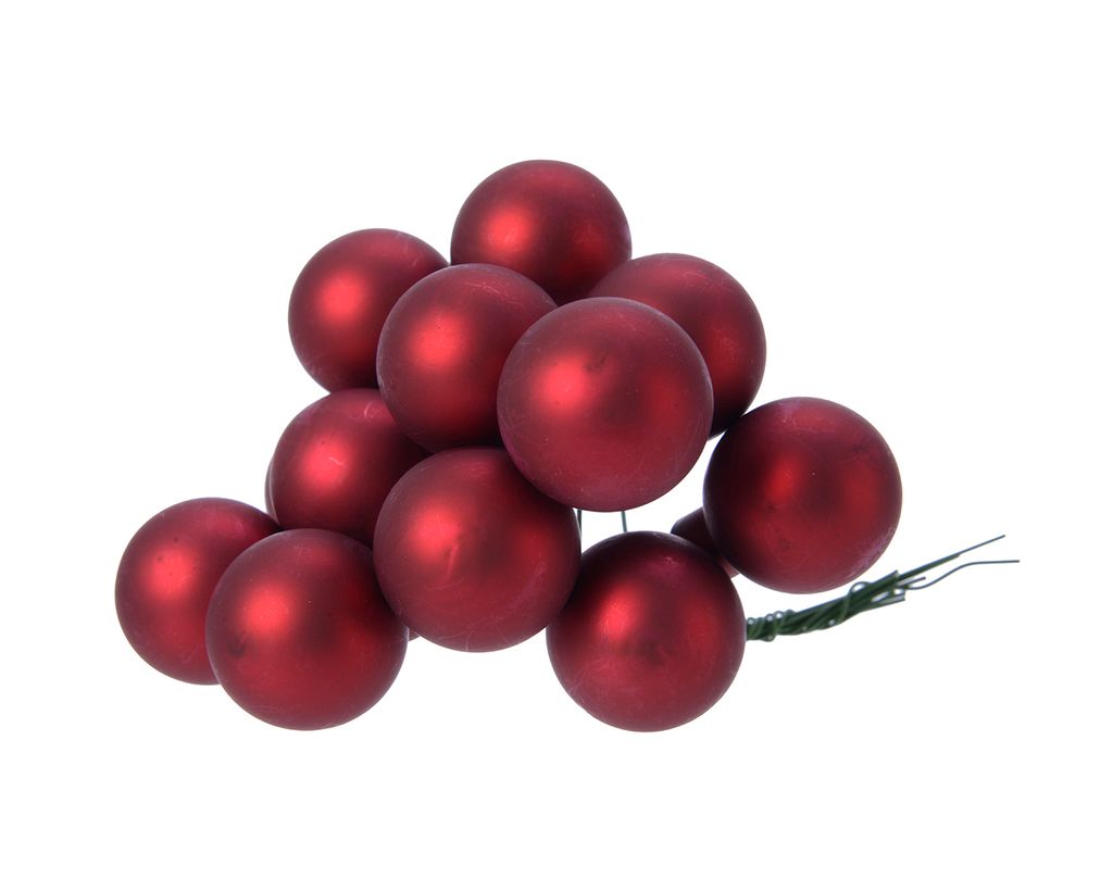 Weihnachtskugeln am Draht 2cm Glas 12 Stück - Ochsenblut Produktbild 