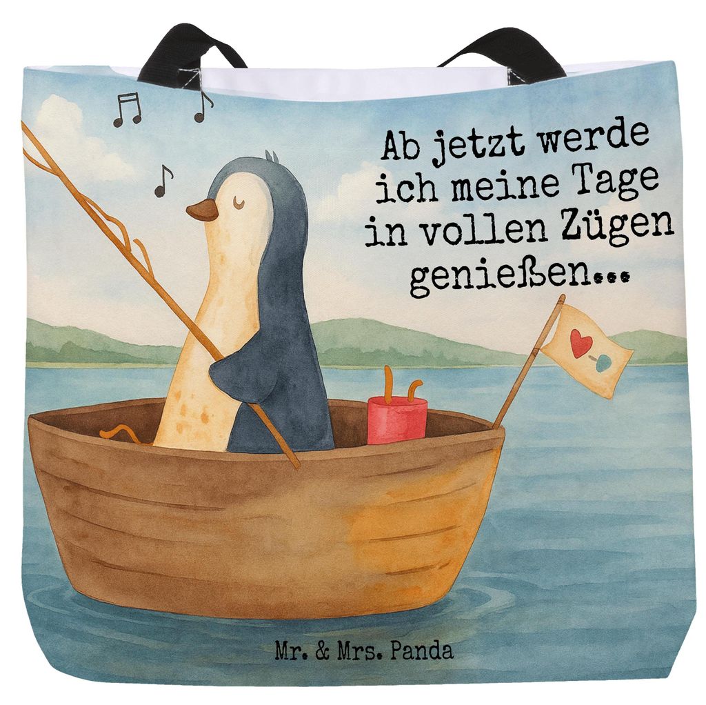 Mr. & Mrs. Panda Reisetasche Pinguin Angelboot Design - Weiß - Geschenk, Leben, Optimistisch, Tasche, Tote Bag, Strandtasche, Genießen, Laptoptas...
