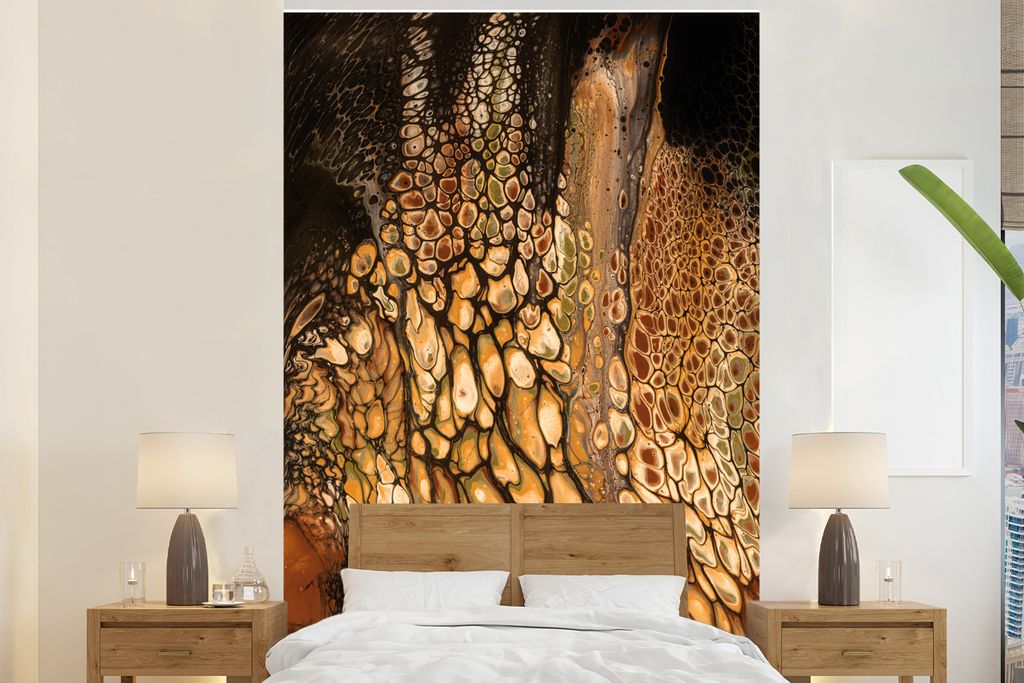 MuchoWow Fototapete für Wohnzimmer oder Schlafzimmer Wandtapete Vinyl Motivtapete Malerei - Abstrakt - Design - 225x350 cm - Schlafzimmer tapete