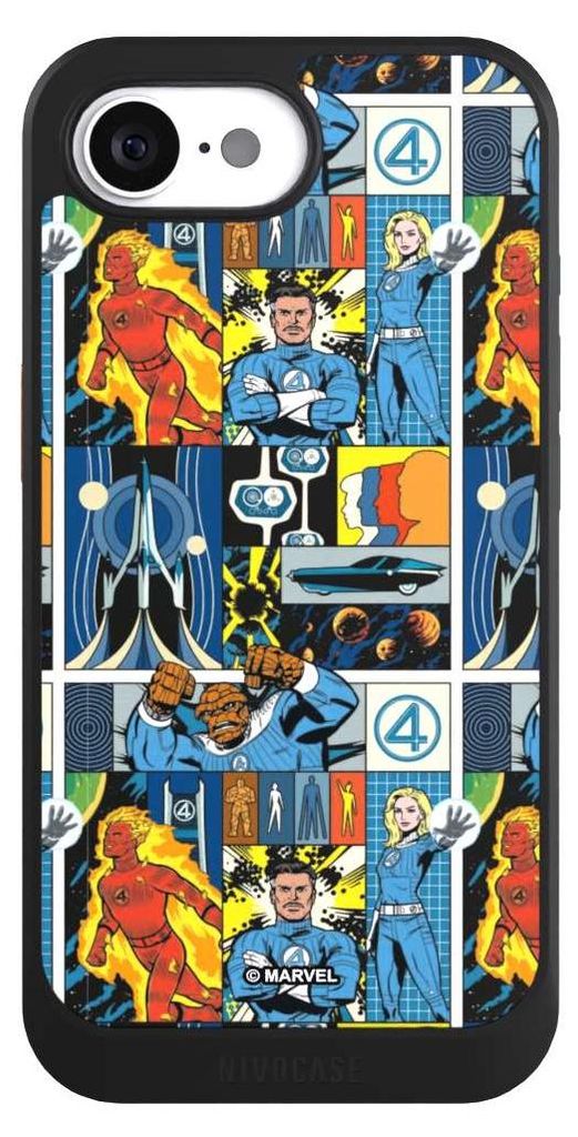 NIVOCASE Hülle für Apple iPhone 16e Handyhülle NIVOcore Case Schwarz Offizielles Lizenzprodukt Marvel The Fantastic Four