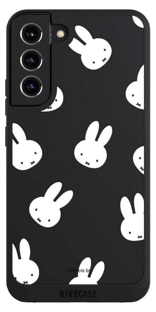 NIVOCASE Handyhülle für Samsung Galaxy S22+ Hülle NIVOpure Case Schwarz Muster transparent Miffy