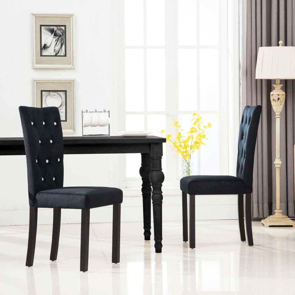 Best Möbel Esszimmerstühle 2 Stk. Schwarz Samt - Esszimmerstühle Cloris Neu5526090 1parcel