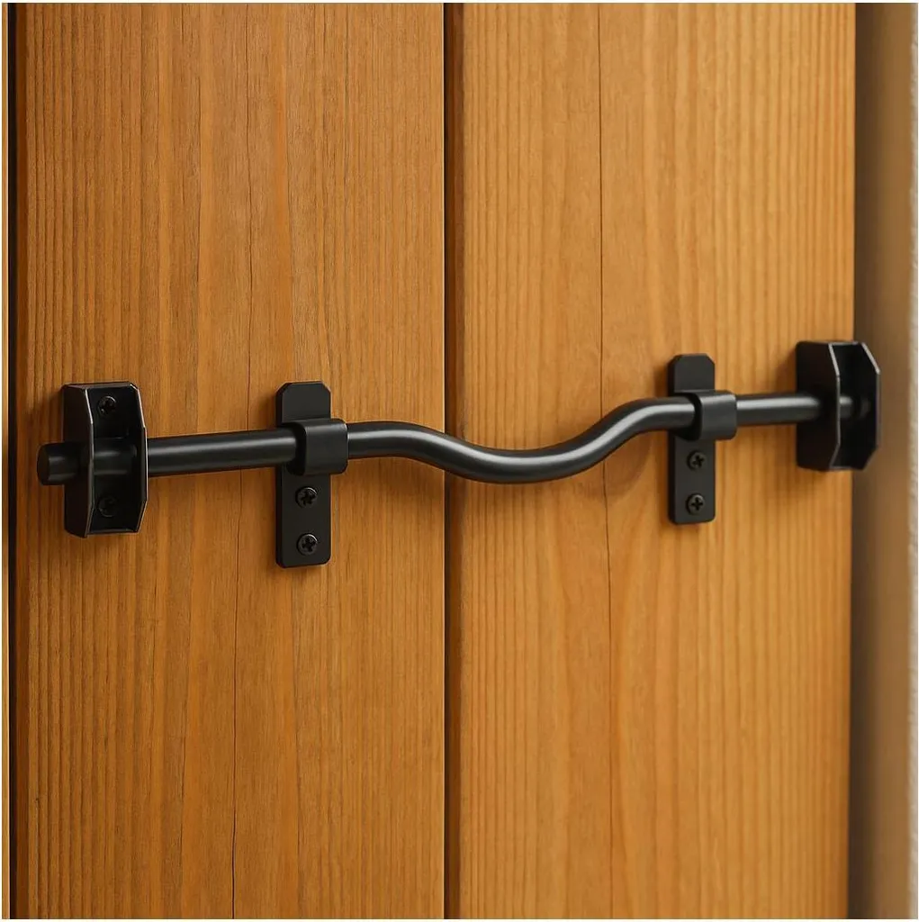 Anti-intrusion : barre de sécurité volet bois Ø18x460mm acier zingué noir
