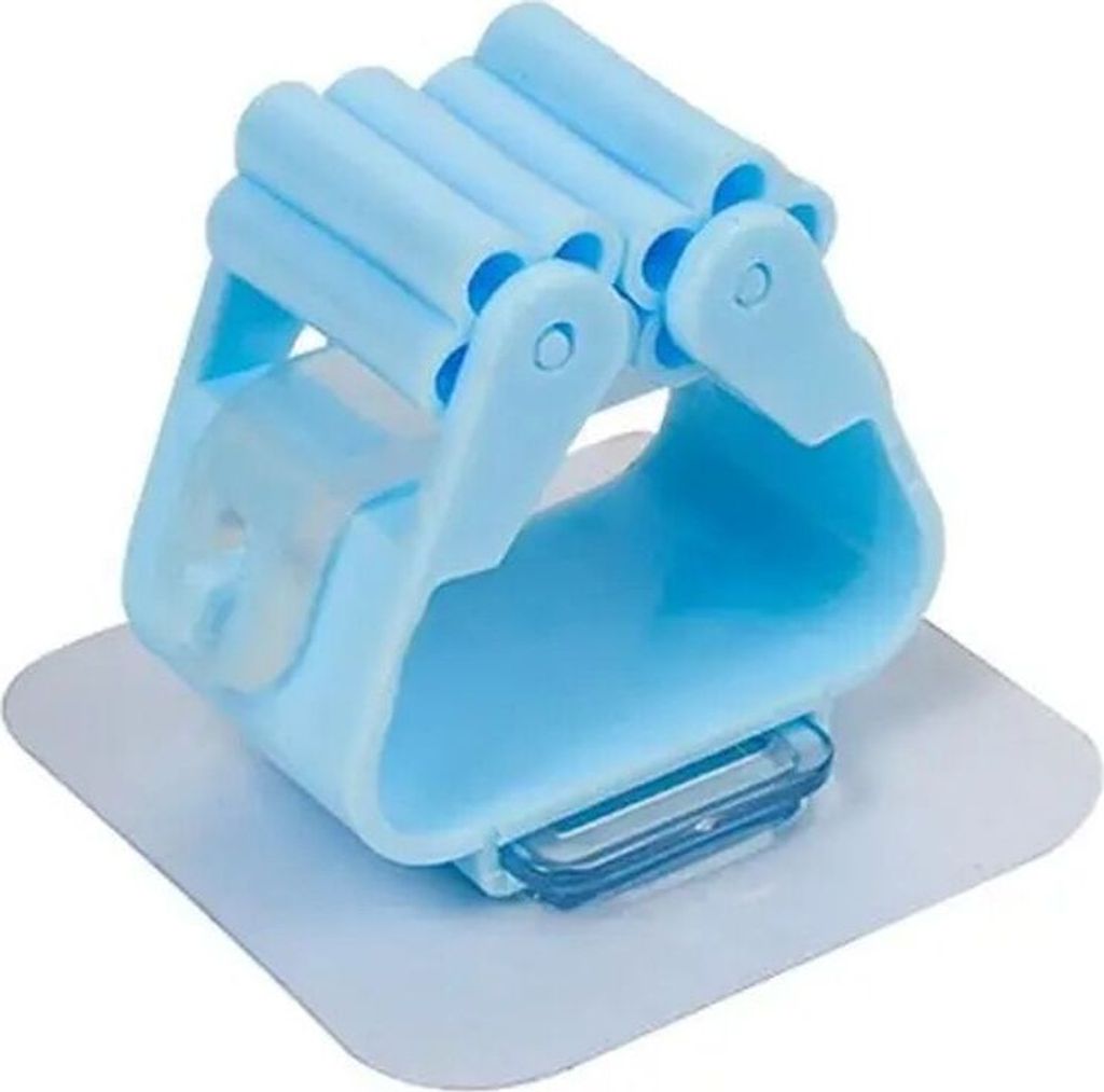 Mop Besen Halter Selbstklebend, Farbe:Blau, Menge:1