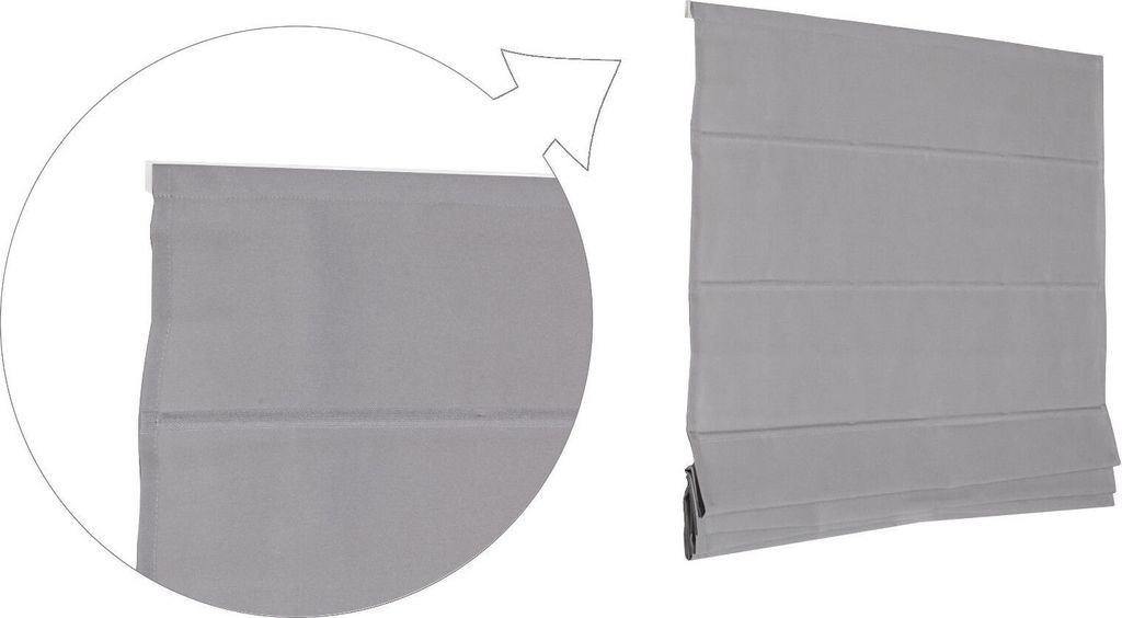 Basic Raffrollo Faltrollo 160x240 cm Grau Raffgardine Produktbild 